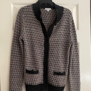 Garnet Hill Charcoal and Cream Knit Sweater